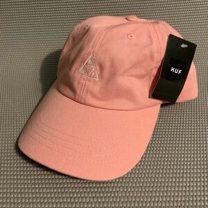 NEW! HUF WORLDWIDE TRIPLE TRIANGLE LOGO CLASP BACK HAT PINK